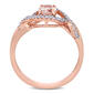 Gemstones Classics&#8482; 10kt. Rose Gold Morganite & Diamond Halo Ring - image 3