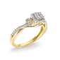 Haus of Brilliance 14kt Gold Plated Diamond Halo Engagement Ring - image 3