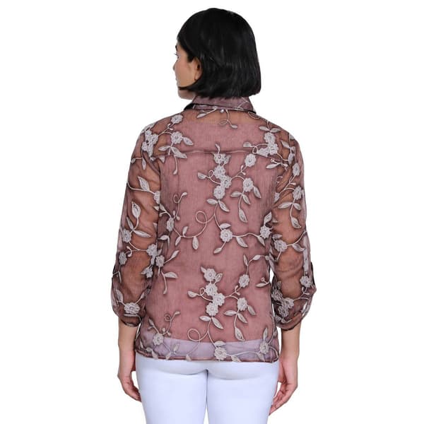 Plus Size Ali Miles 3/4 Sleeve Abstract Print Fly Away Kimono