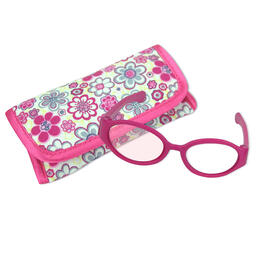 Sophia&#39;s(R) Floral Flap Case &amp; Hot Pink Plastic Eyeglasses Set