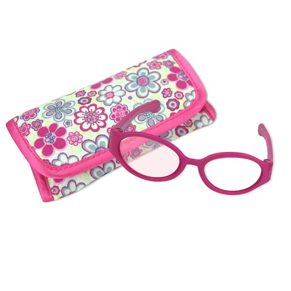 Sophia's(R) Floral Flap Case &amp; Hot Pink Plastic Eyeglasses Set
