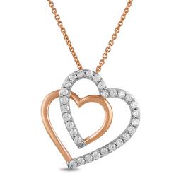 Nova Star(R) Rose Gold Lab Grown Diamond Double Heart Pendant