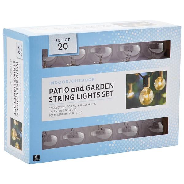 20 Clear G40 Glass Globe Bulb String Lights - image 