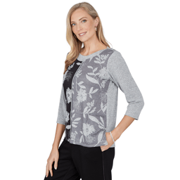 Petite Alfred Dunner Weekend Warrior Floral Knit Blouse