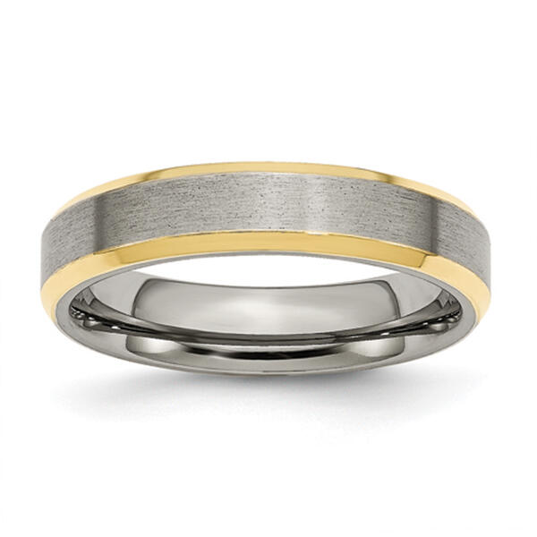 Mens Endless Affection&#40;tm&#41; 5mm Yellow IP-Pated Titanium Band - image 