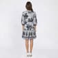 Womens Luxology Balloon Sleeve Border Floral A-Line Dress - image 2