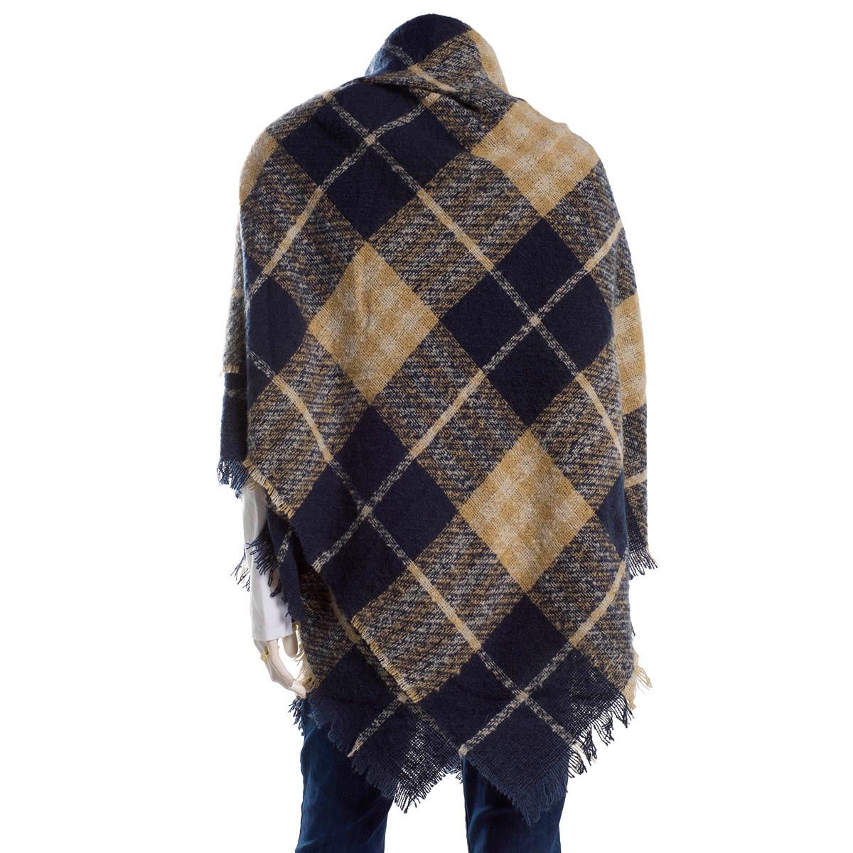 Womens Altare Plaid Cape w/ Toggle - Navy