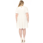 Plus Size White Mark Short Sleeve V Neck Solid A-Line Dress - image 3