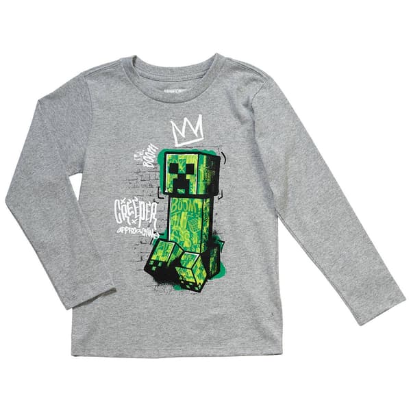Boys (8-20) Minecraft Long Sleeve Tee - Grey - image 