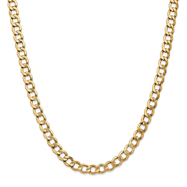 Mens Gold Classics&#8482; 7.0mm. 14k Semi Solid Curb Link Bracelet