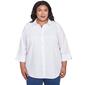 Plus Size Alfred Dunner Flower Power Pearl Studded Button Down - image 1