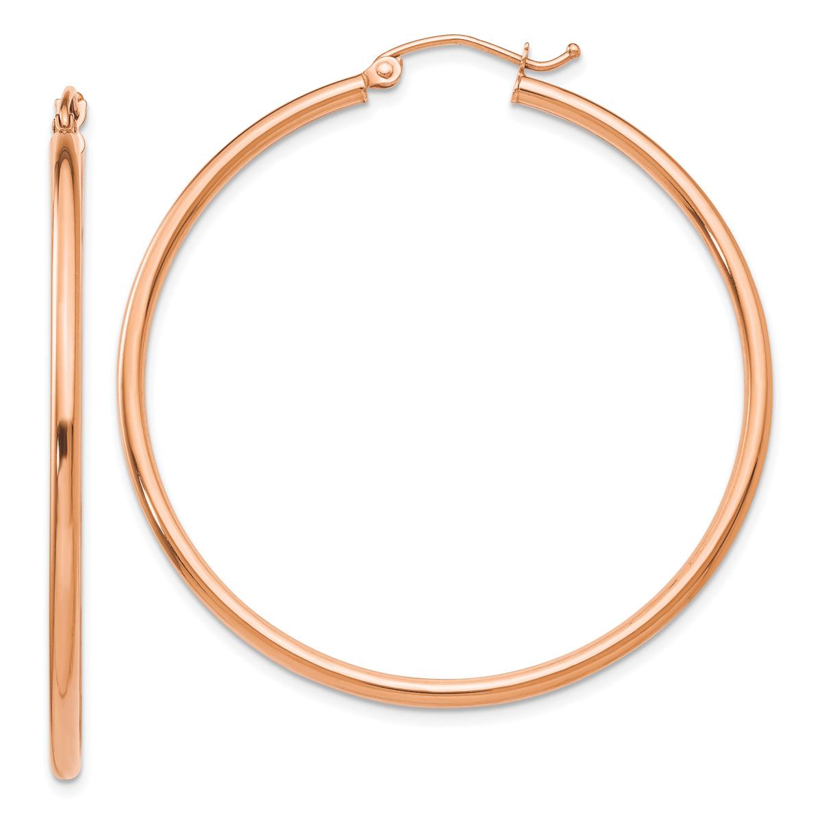 Gold Classics™ 14kt. Rose Gold 45mm Tube Hoop Earrings