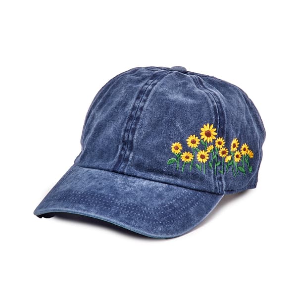 Womens David & Young Sunflower Embroidered Baseball Hat - image 