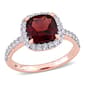 Gemstones Classics(tm) 10kt. Rose Gold Garnet & Topaz Halo Ring - image 1