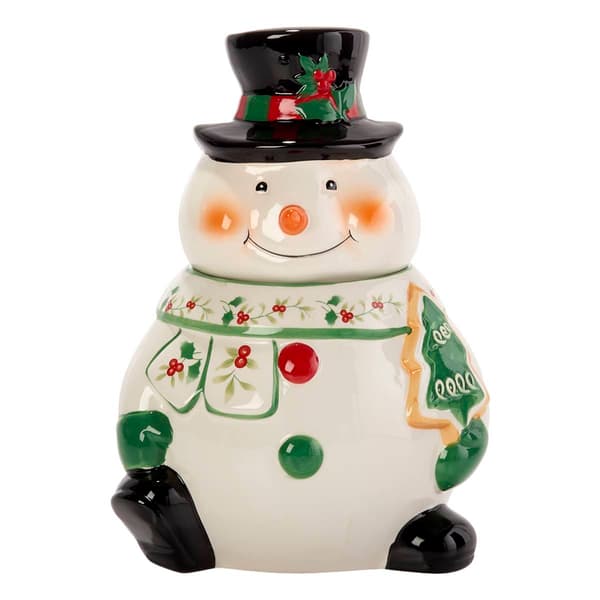 Pfaltzgraff(R) 10in. Winterberry Snowman Cookie Jar - image 