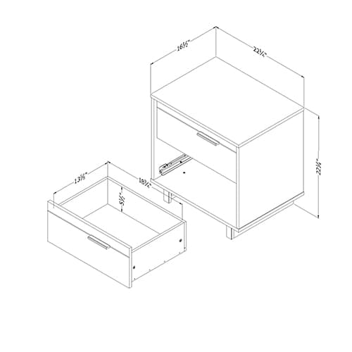 South Shore Fynn 2 Drawer Nightstand