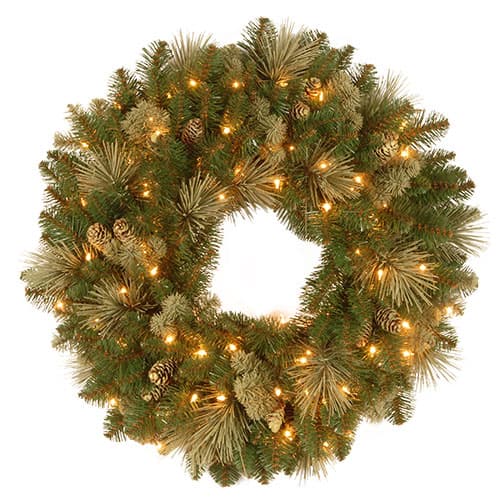National Tree 24in. Battery Operated Carolina Pine Wreath - image 