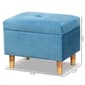 Baxton Studio Elias Sky Blue Velvet Fabric & Wood Storage Ottoman - image 11