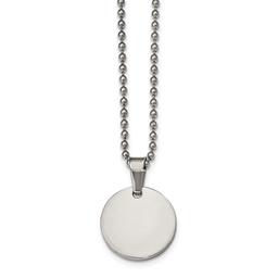 Mens Gentlemen's Classics(tm) 2.0mm Thick Round Dog Tag Necklace