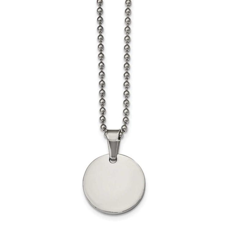 Mens Gentlemen's Classics(tm) 2.0mm Thick Round Dog Tag Necklace