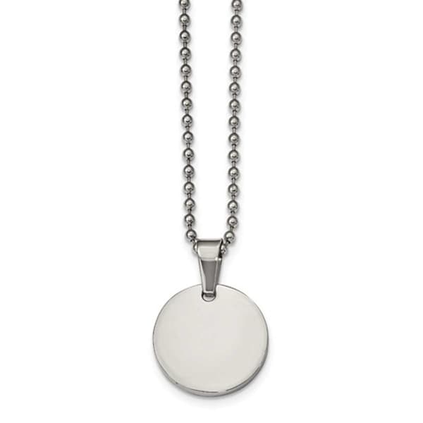 Mens Gentlemen&#39;s Classics(tm) 2.0mm Thick Round Dog Tag Necklace - image 