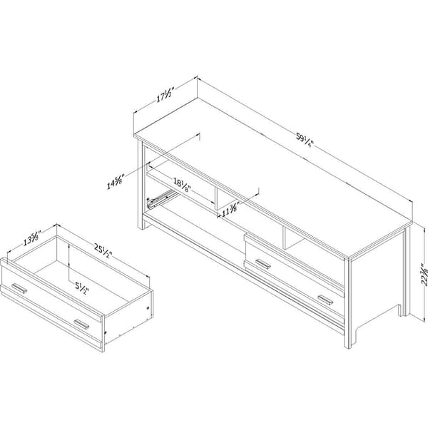 South Shore Exhibit Seaside Pine TV Stand