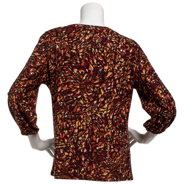 Plus Size Emily Daniels 3/4 Sleeve Abstract Disco Dot Blouse