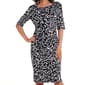 Womens Connected Apparel Elbow Sleeve Scroll Sheath Dress - image 3