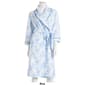 Womens Body Touch Long Sleeve 42" Floral Quilted Wrap Robe - image 3