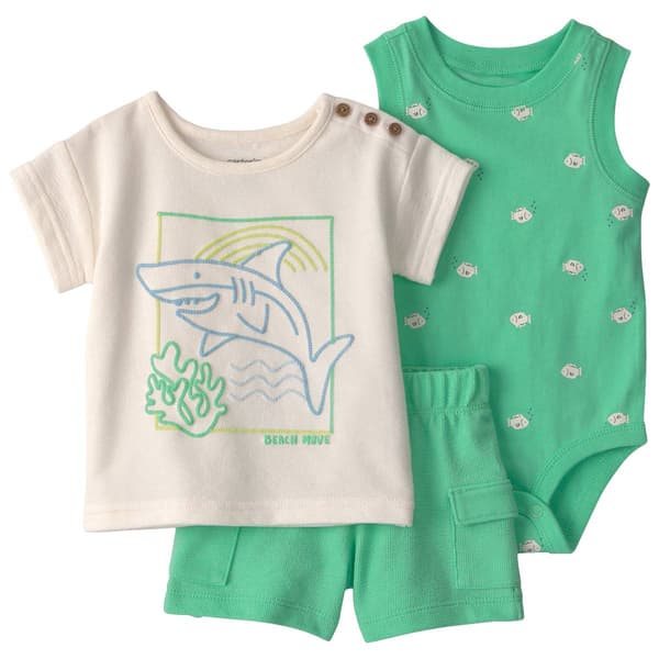 Baby Boy (3-24M) Carter''s(R) 3pc. Sharks & Fish Short Set