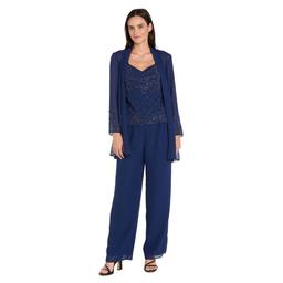Womens R&M Richards 3pc. Beaded Trim Pants Set