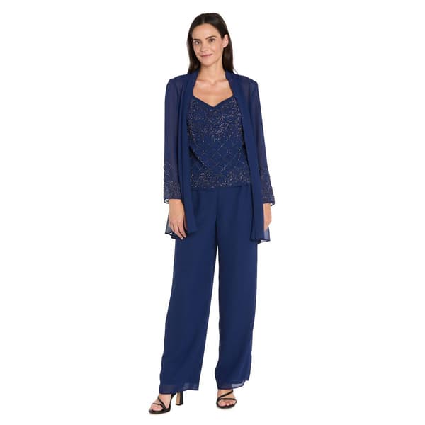 Womens R&M Richards 3pc. Beaded Trim Pants Set - image 