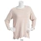 Womens Hasting & Smith Solid Scallop Hem Crew Neck Sweater - image 3