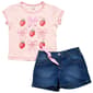 Girls (7-16) Sweet Butterfly® Strawberry Tee w/ Denim Shorts - image 2