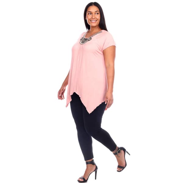 Plus Size White Mark Short Sleeve V-Neck Fenella Tunic