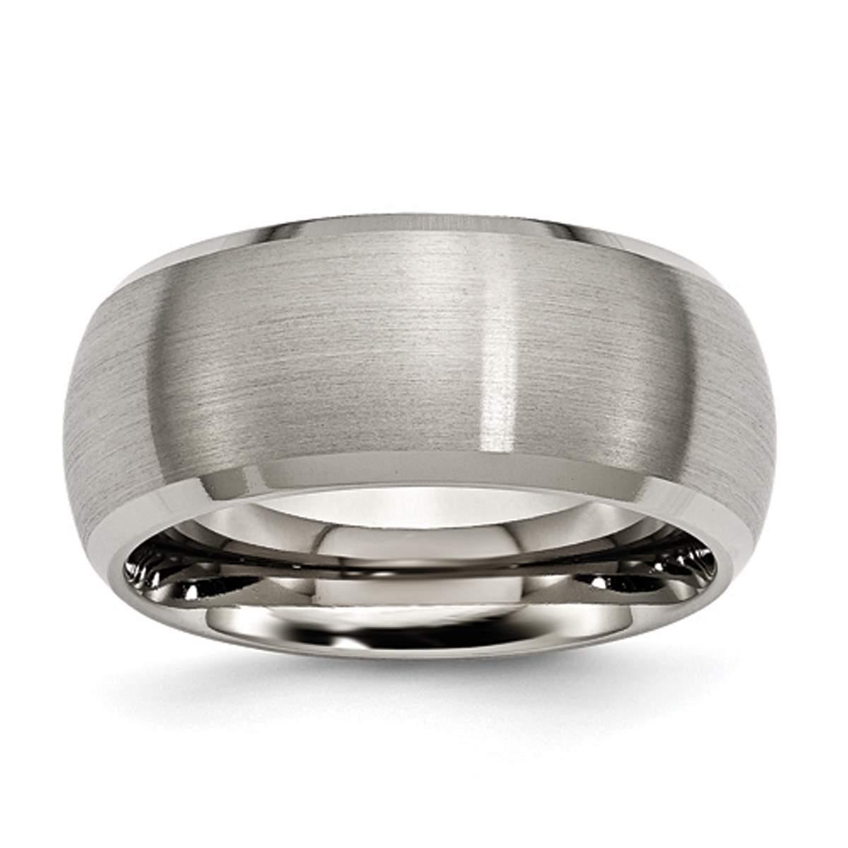 Mens Endless Affection™ Titanium Beveled Edge 10mm Satin...