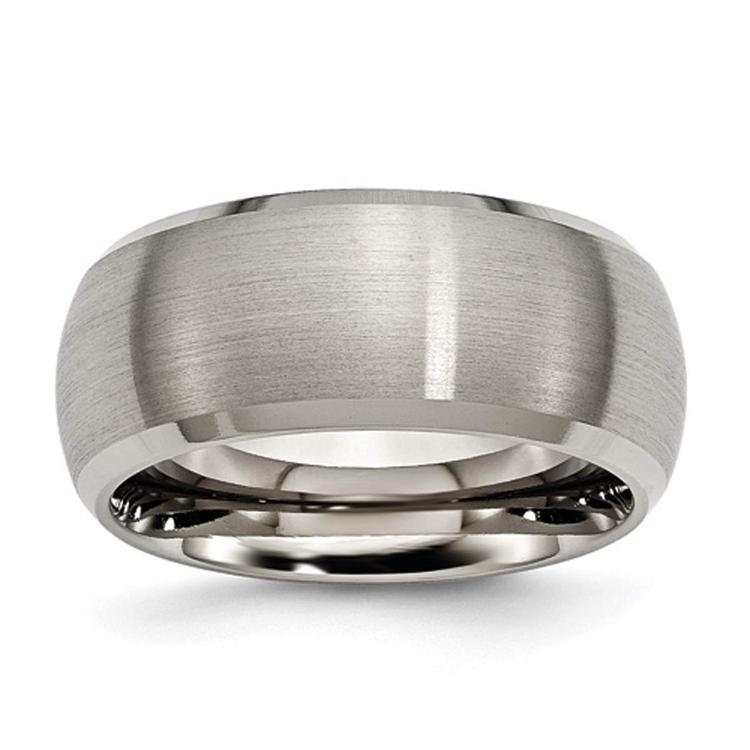 Mens Endless Affection(tm) Titanium Beveled Edge 10mm Satin Band