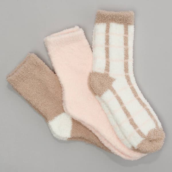 Womens Cuddl Duds 3pk Grid Crew Socks