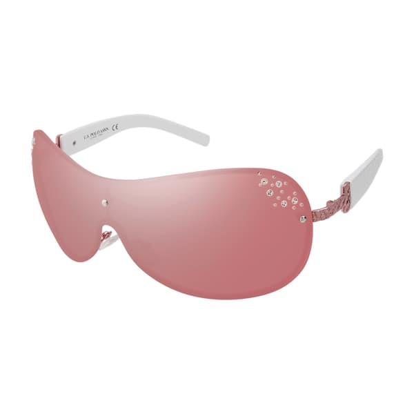 Womens U.S. Polo Assn.(R) Back Frame Shield Rhinestone Sunglasses