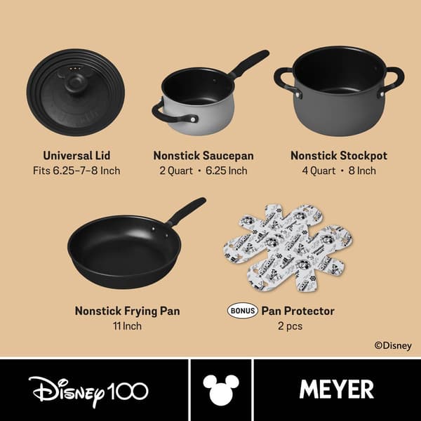 Disney 4pc. Steamboat Willie Nonstick Induction Cookware Set