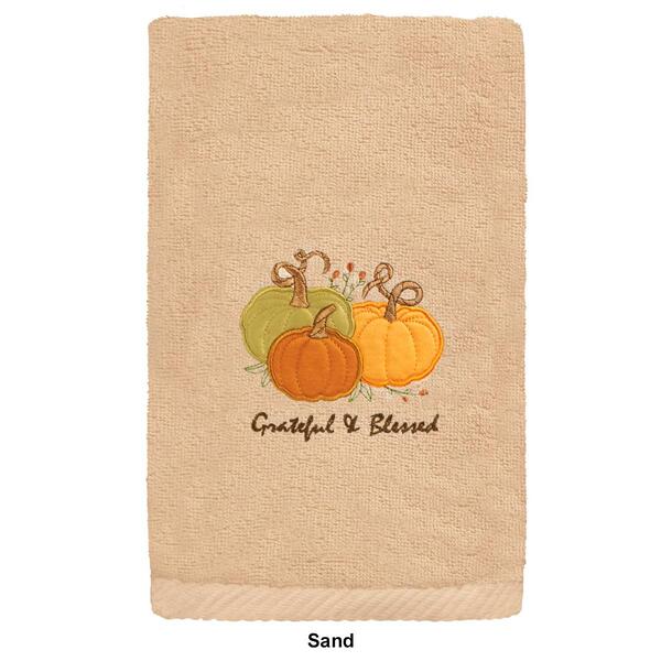 Linum Home Textiles Grateful &amp; Blessed Embroidered Hand Towel