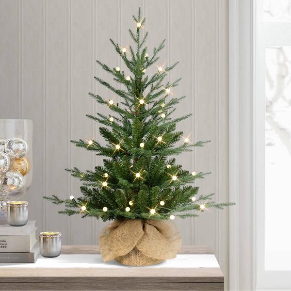 Puleo International 3ft. Pre-Lit Christmas Tree in Burlap Sac