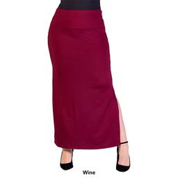 Plus Size 24/7 Comfort Apparel Versatile Side Slit Maxi Skirt