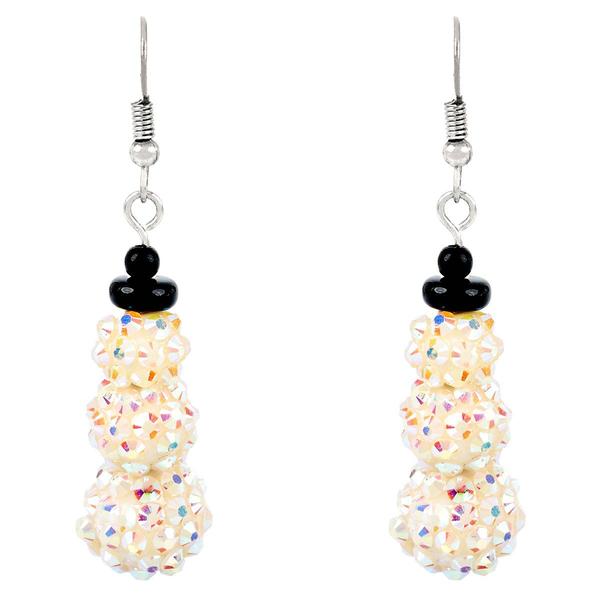 Silver Plated Snowman Ball Drop Earrings - image 