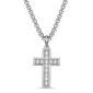 Mens Lynx 1/3ctw. Lab-Grown Diamond Cross Pendant Necklace - image 1