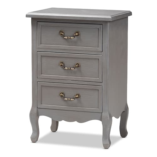Baxton Studio Capucine 3 Drawer Wood Nightstand