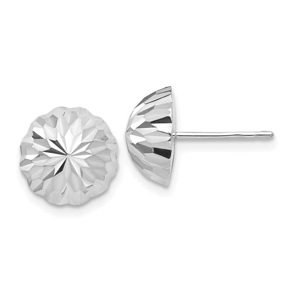 Gold Classics&#40;tm&#41; 14kt. Diamond Cut 9.5mm Half Ball Earrings - image 