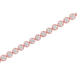 Haus of Brilliance 14kt. Rose Gold Plated Diamond Tennis Bracelet
