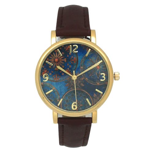 Womens Olivia Pratt Leather Cuff Watch - 17741BROWN - image 