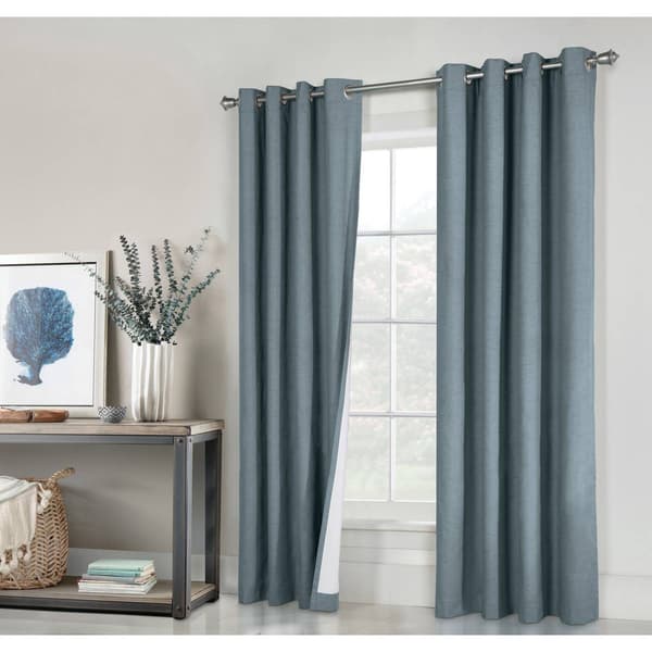 Thermaplus(tm) Ventura Grommet Curtain Panel Pair - 78 Width